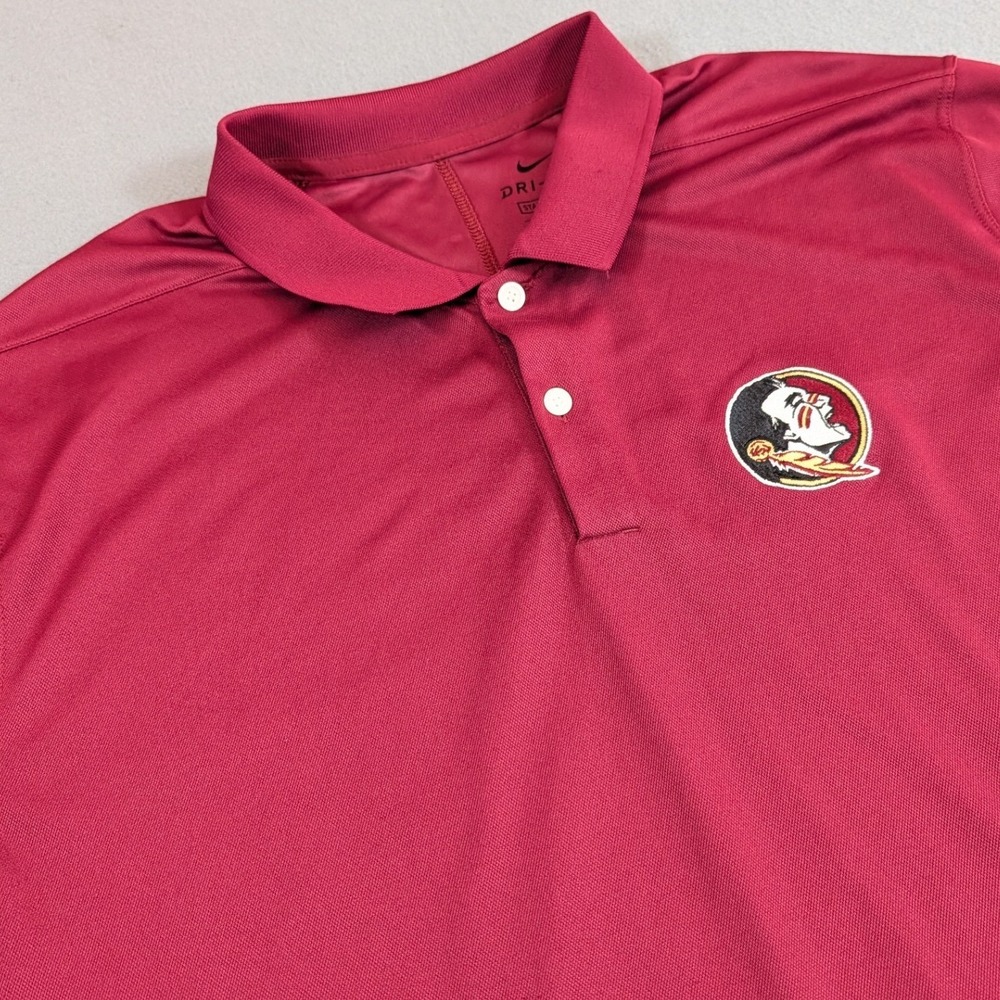 Florida State Seminoles Nike Polo Shirt Mens Large FSU Garnet‎ Red NCAA ACC